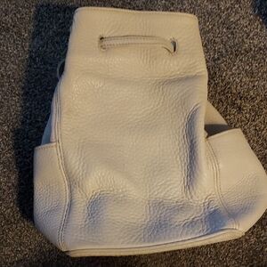 Vintage Coach Off-White Leather Backpack Bag